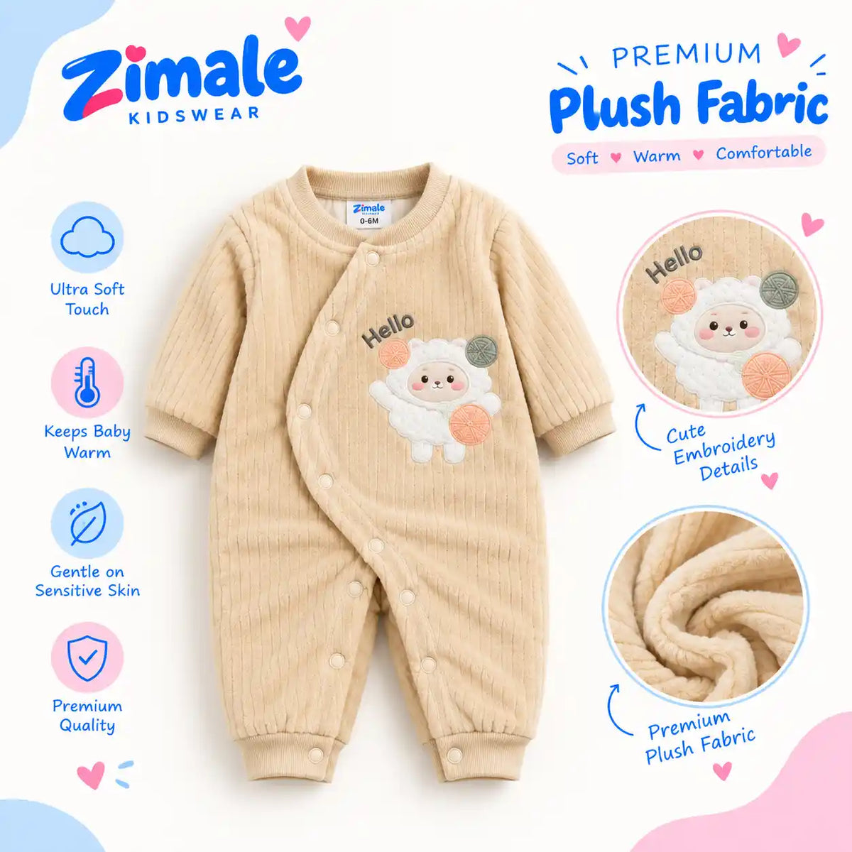 COZY SHEEP BABY ROMPER