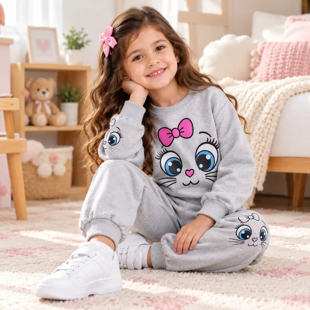 CUTE BOW KITTY SET