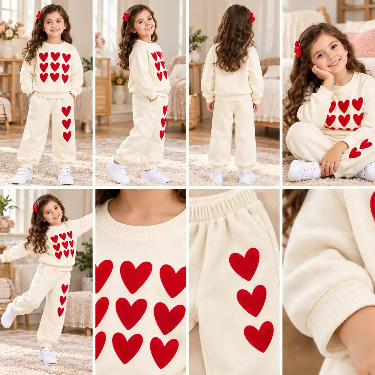 CUTE HEART SWEATSUIT SET