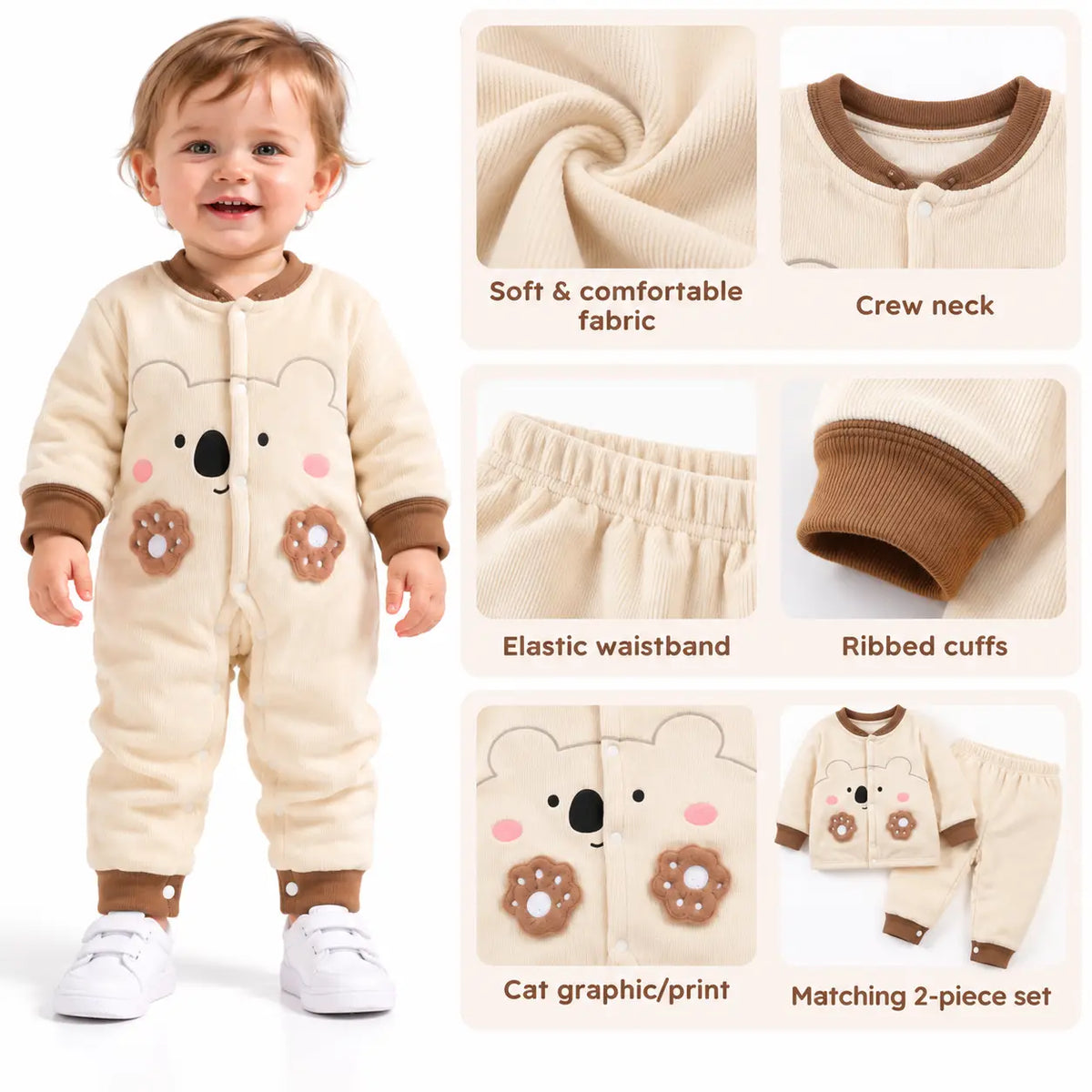 PREMIUM QUALITY TEDDY BEAR COZY ROMPER