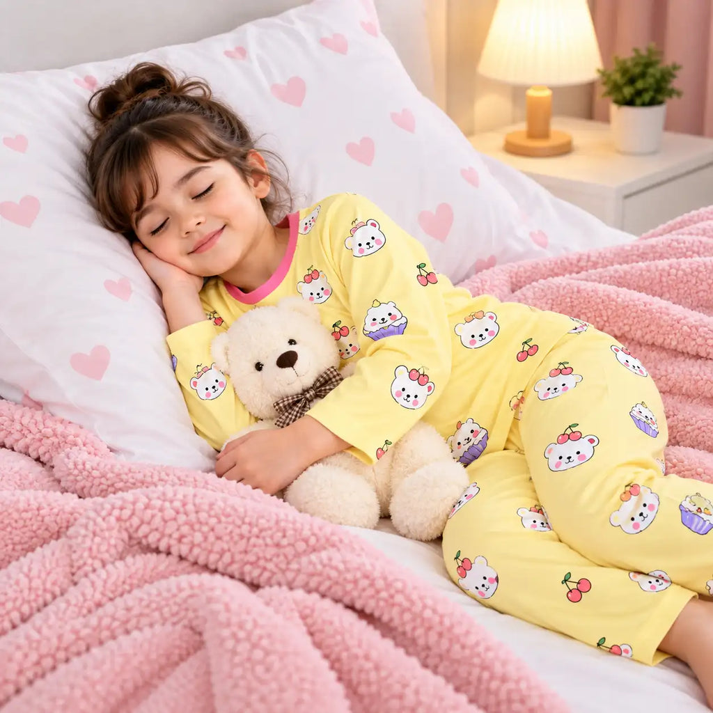 SOFT CHERRY BEAR NIGHT SET