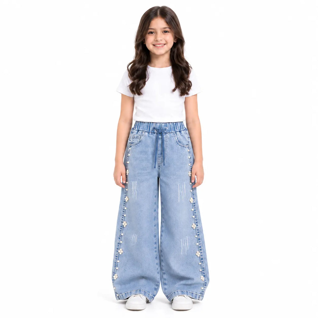 FLOWER & PEARL BAGGY JEANS
