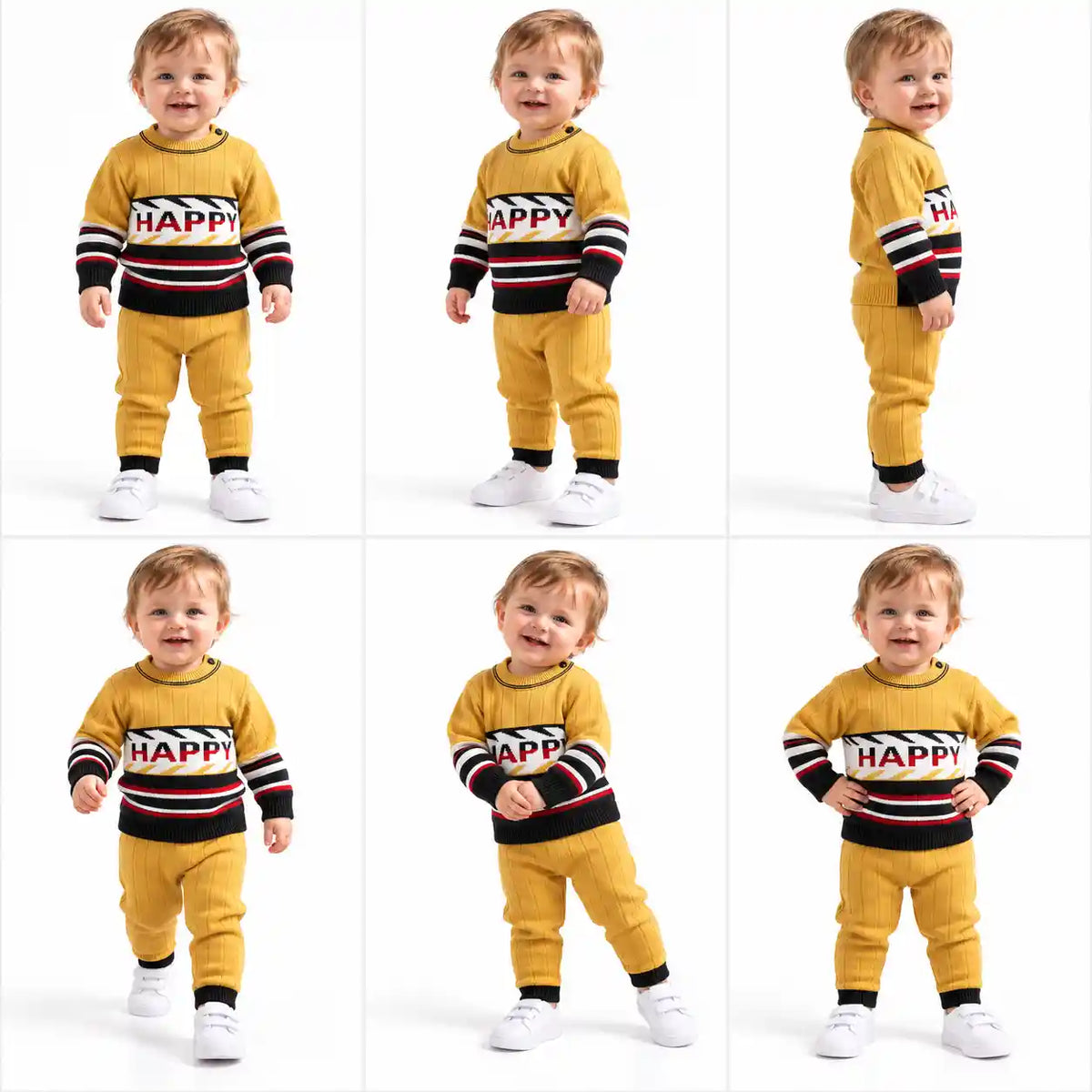 HAPPY PREMIUM STRIPE WINTER SET