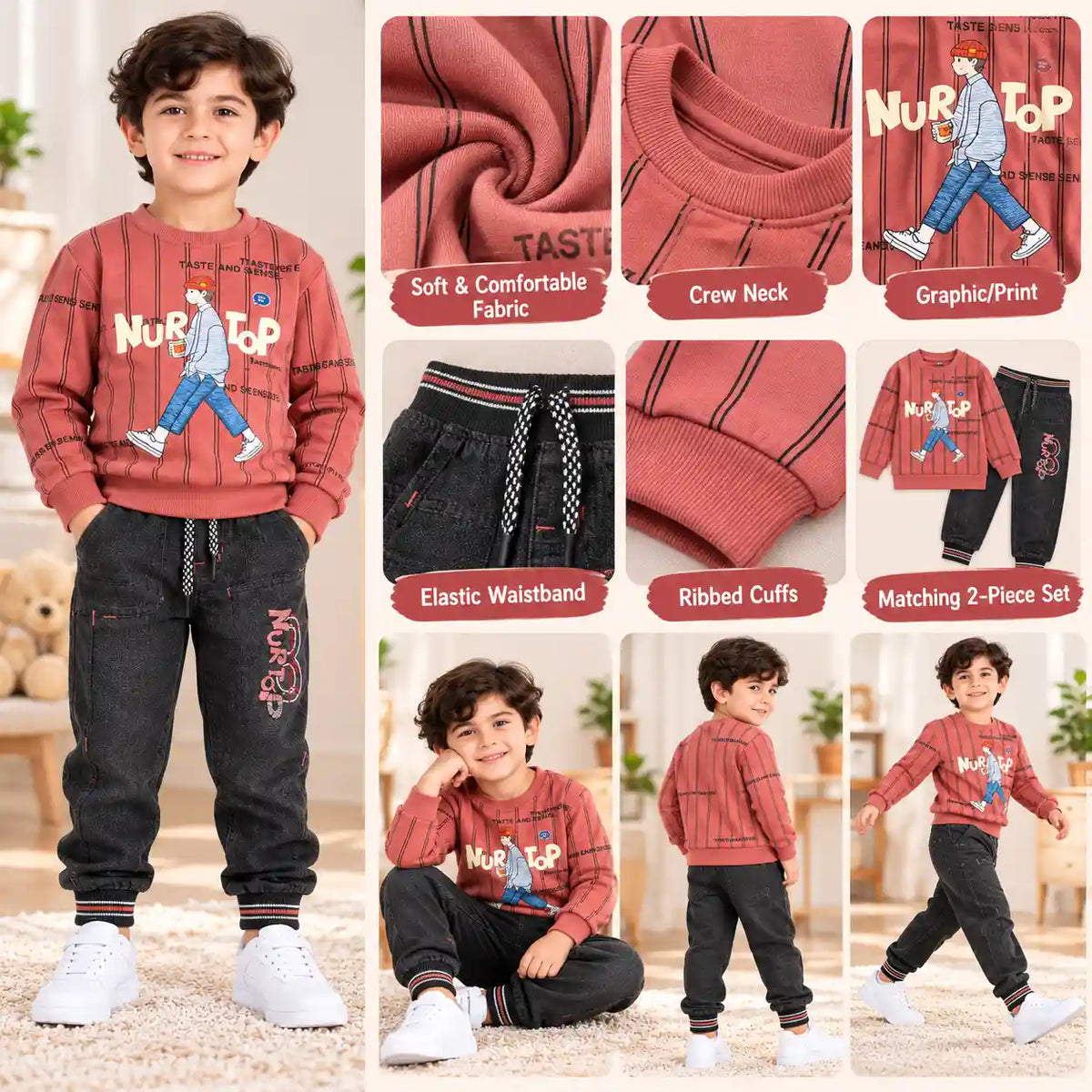 RUST CASUAL HOODIE SET