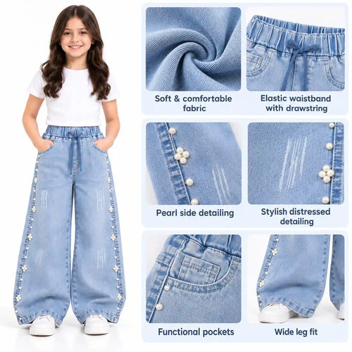 FLOWER & PEARL BAGGY JEANS