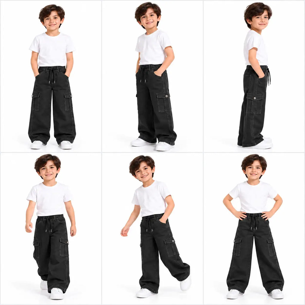 BLACK CARGO STYLE PANTS