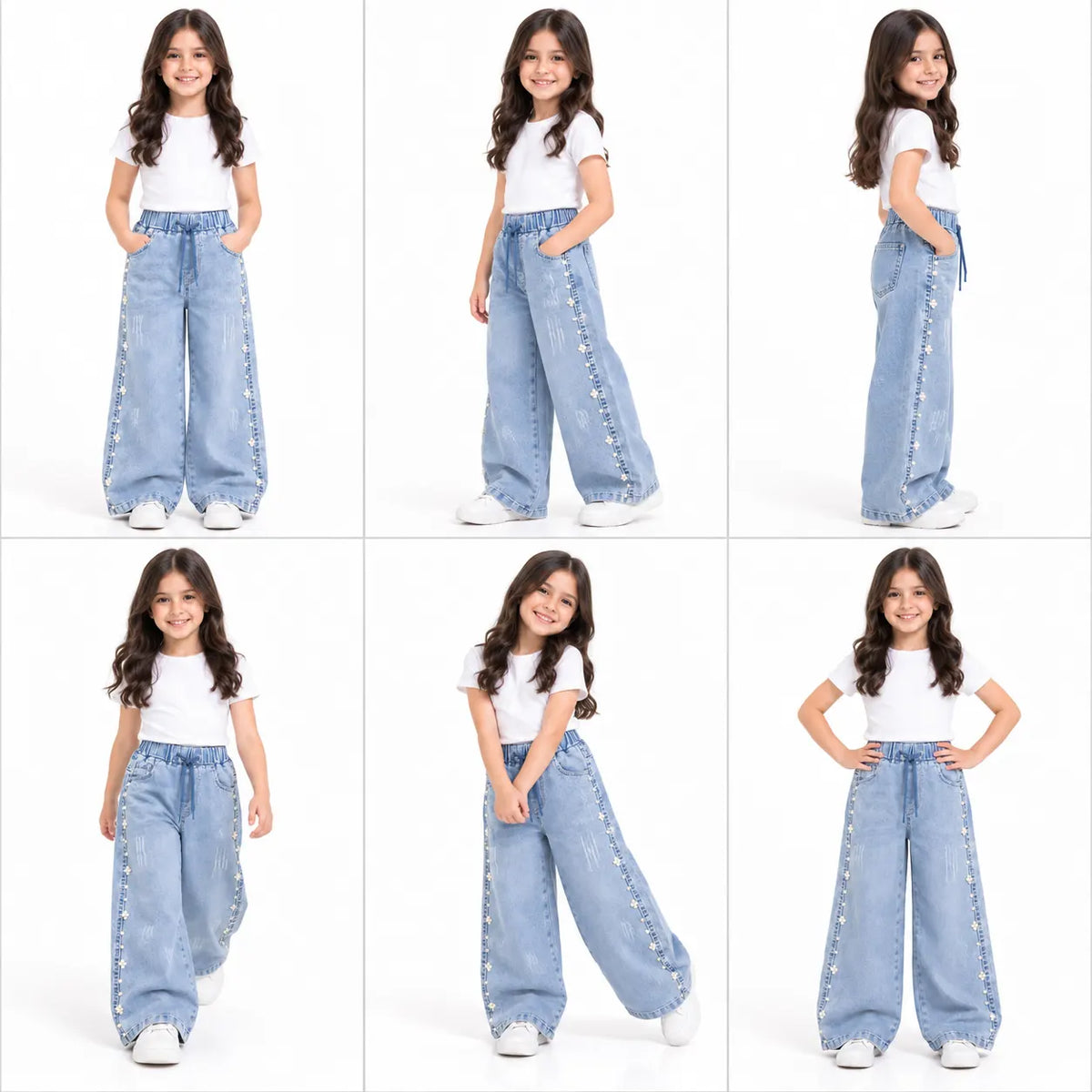 FLOWER & PEARL BAGGY JEANS