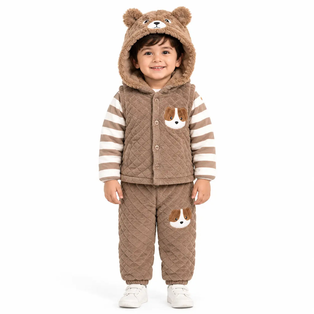 TEDDY BEAR HOODED WINTER SET